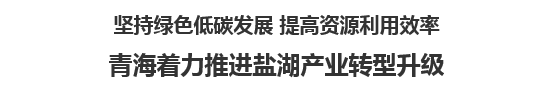 【人民日报】坚持绿色低碳发展 提高资源利用效率   青海着力推进盐湖产业转型升级